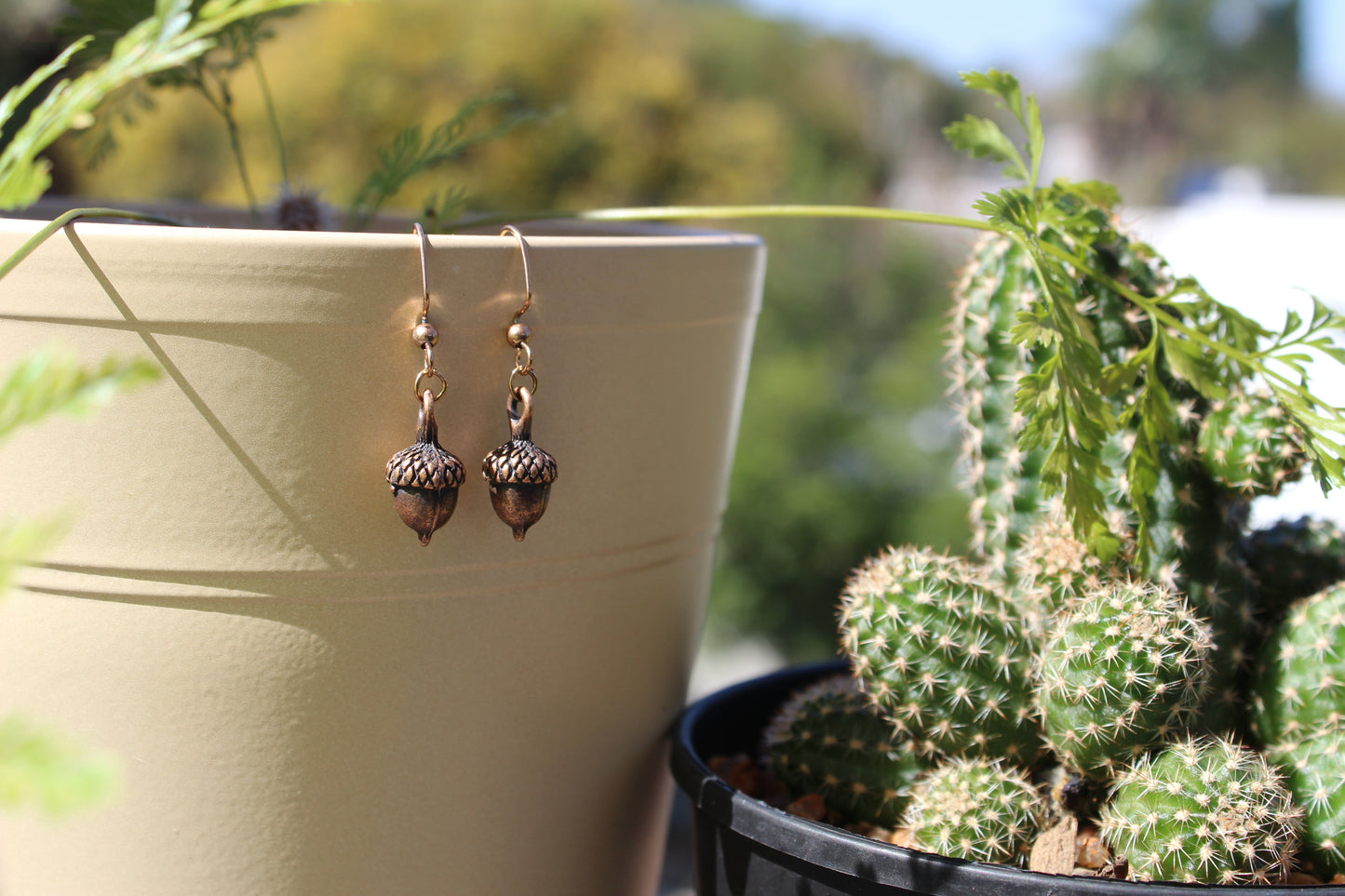 Woodland acorn earrings