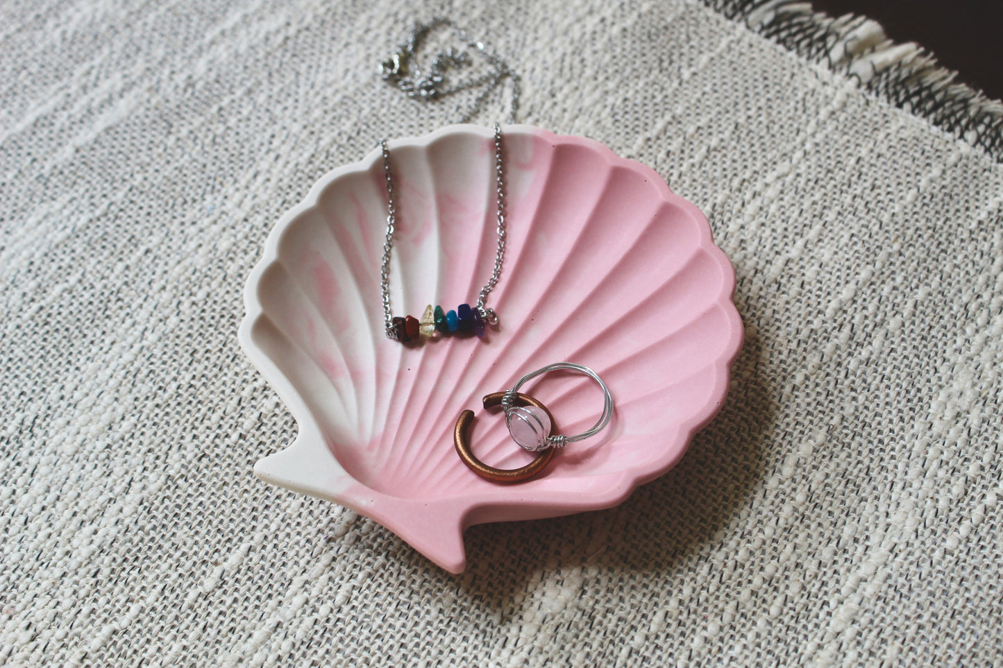 Jesmonite Shell Trinket Tray