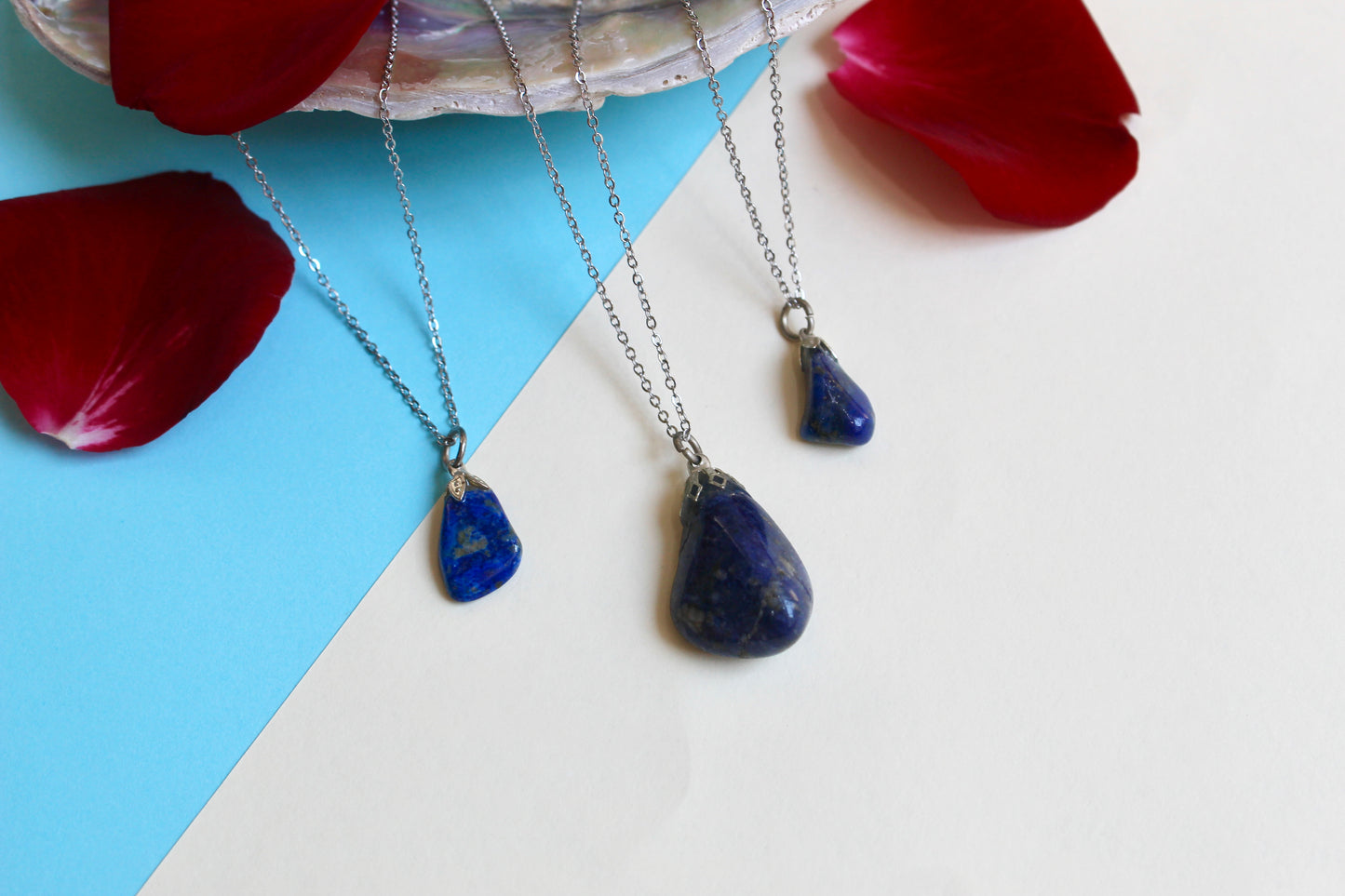 Tumbled gemstone pendant necklaces