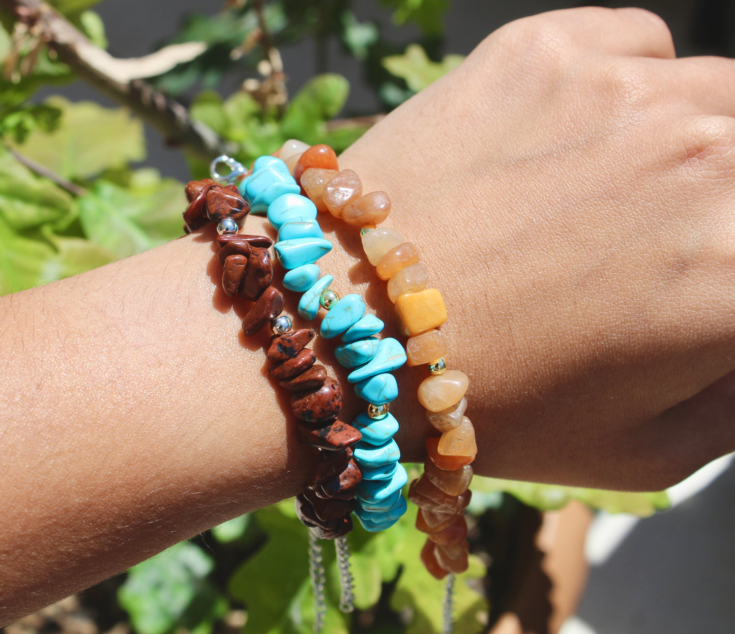 Gemstone Chip Bracelets