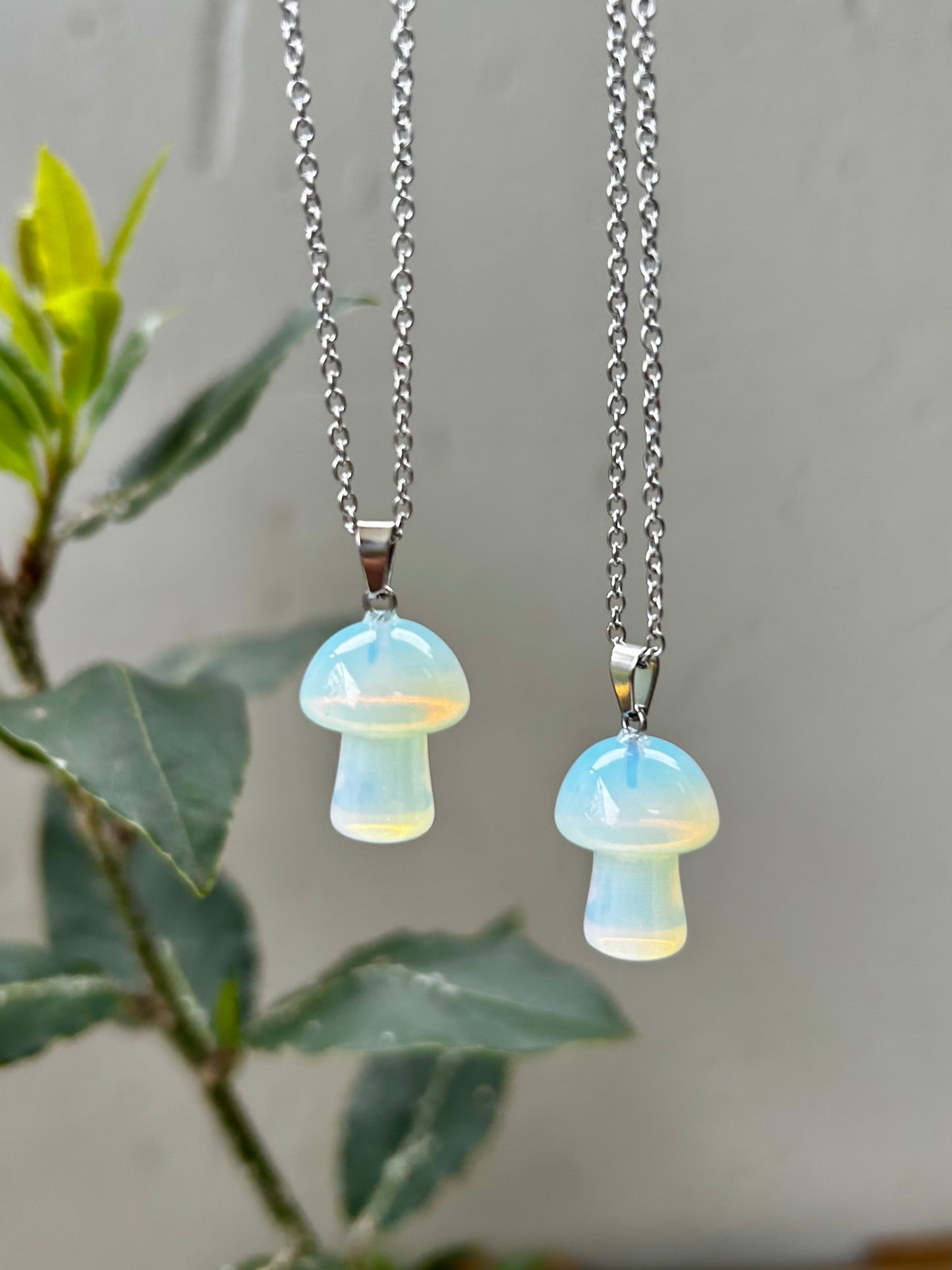 Moonstone mushroom pendant