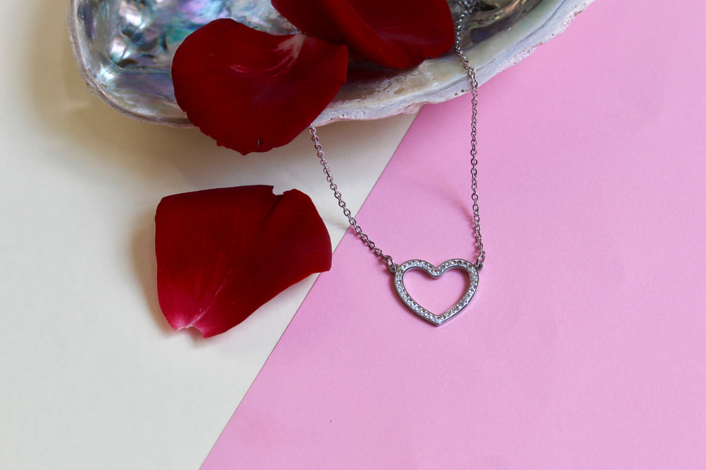 Cubic Zirconia Heart Necklace