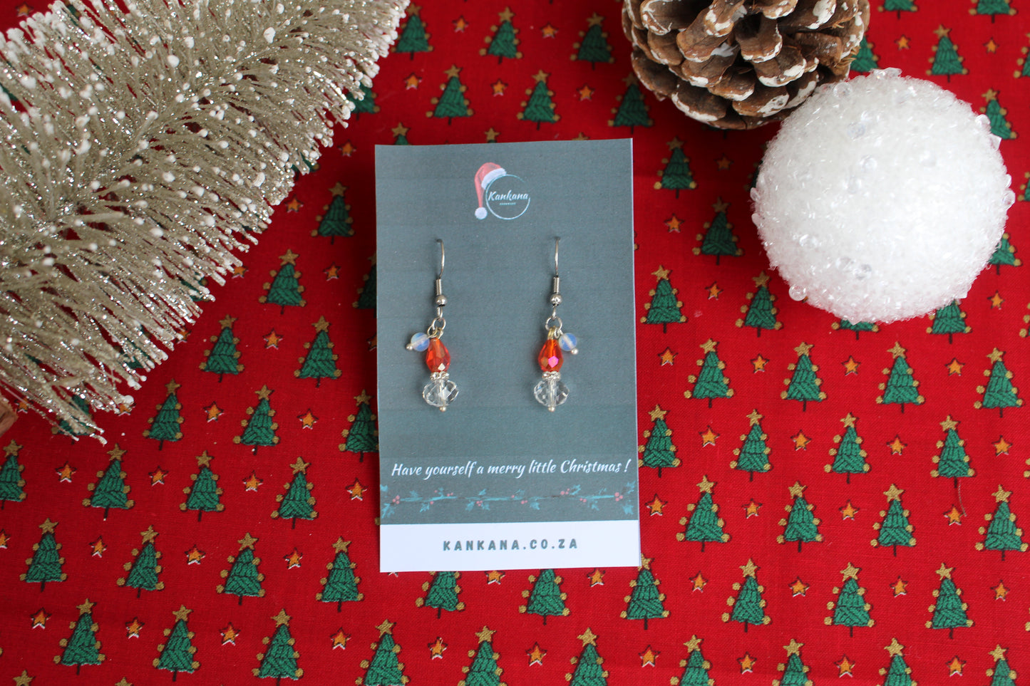 Beaded Christmas Earrings