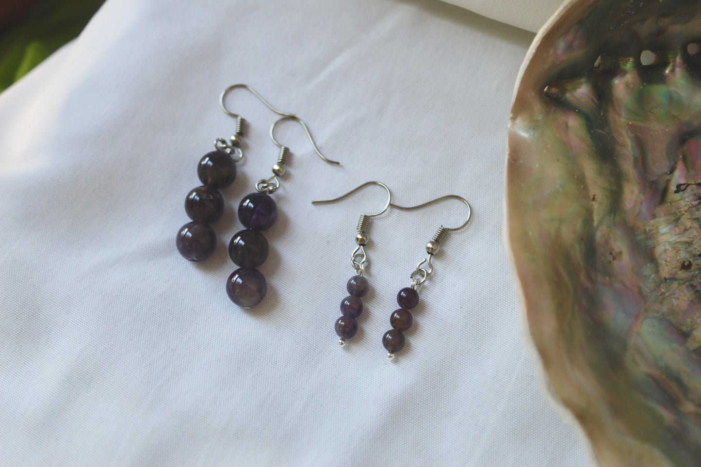 Gemstone drop earrings