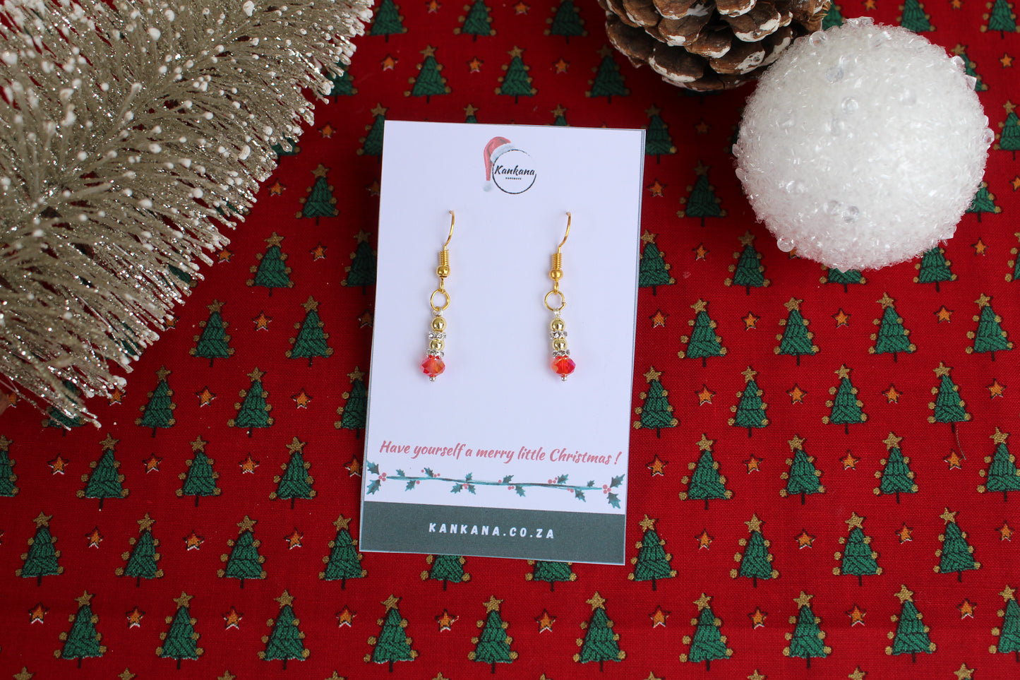 Beaded Christmas Earrings