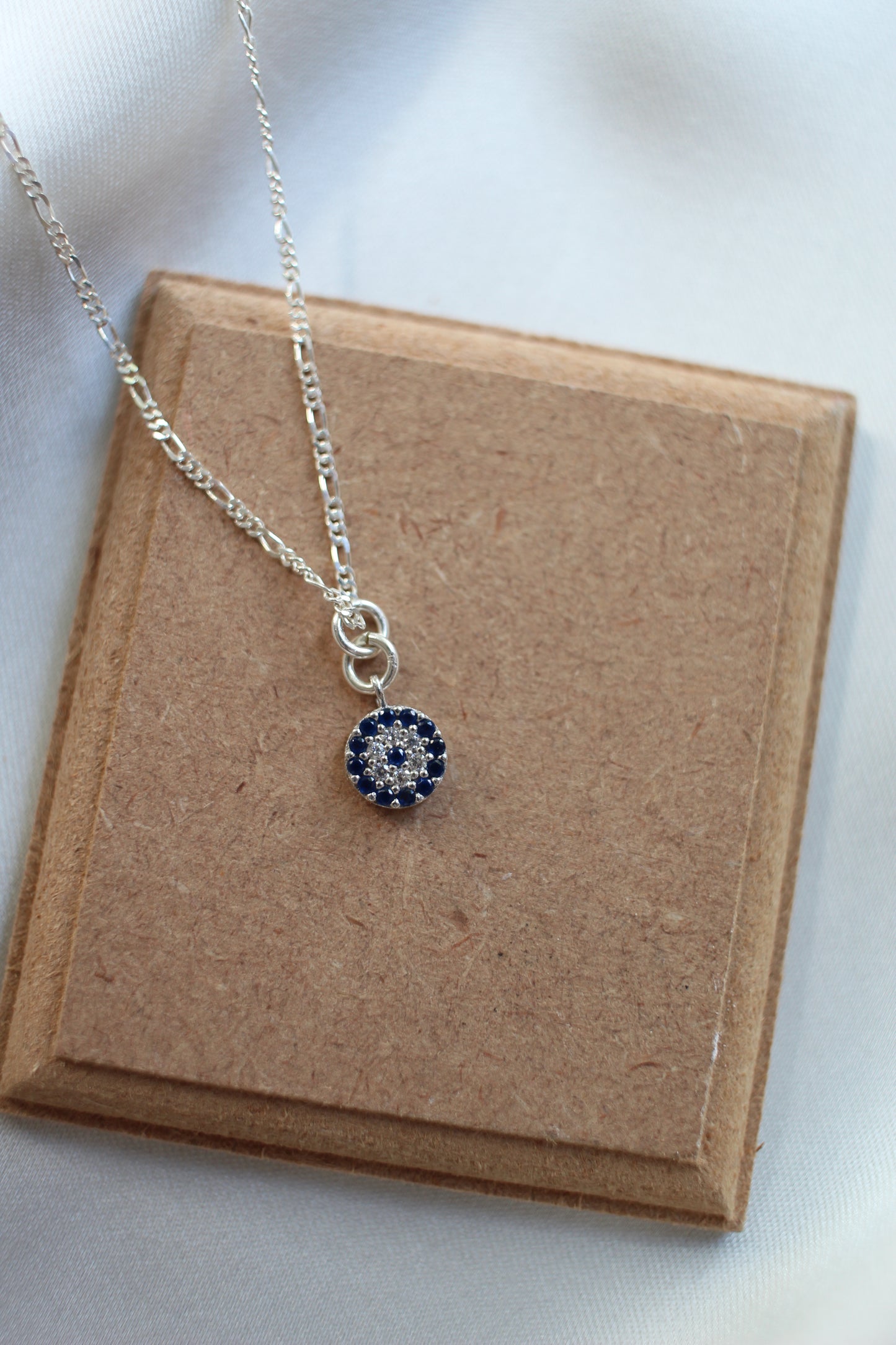 Dainty Evil Eye silver chain