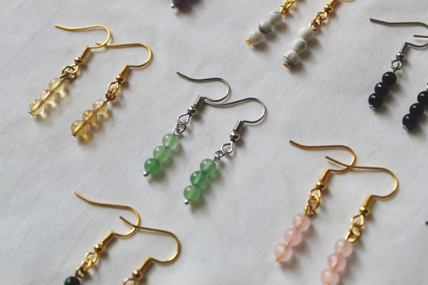 Gemstone drop earrings