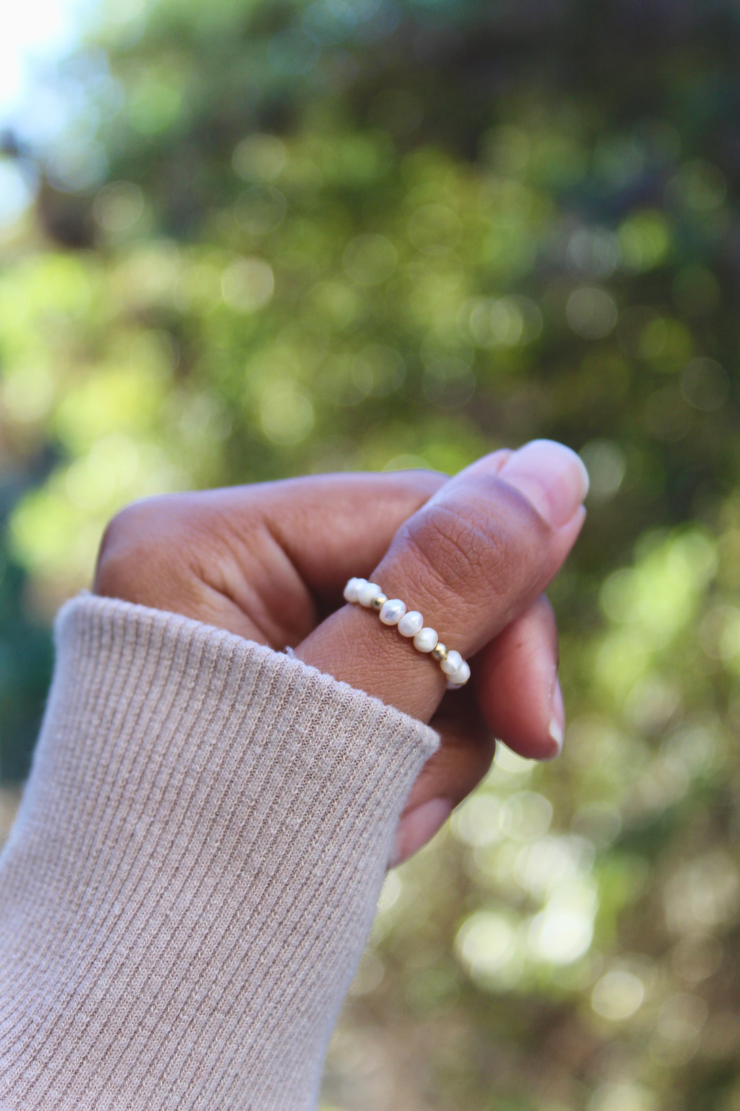 Tiny crystal beaded rings