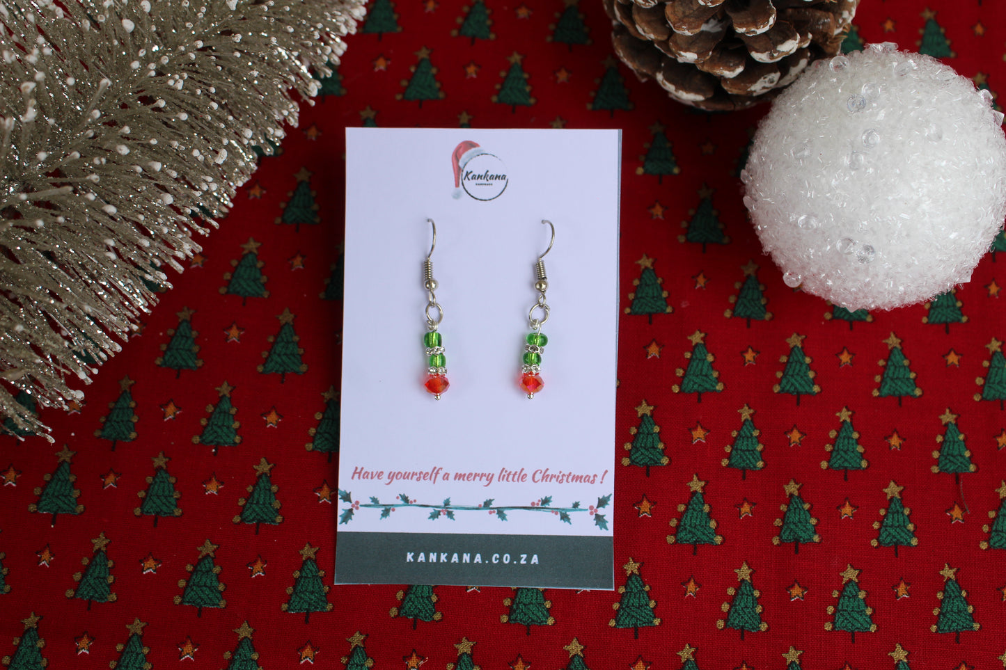 Beaded Christmas Earrings