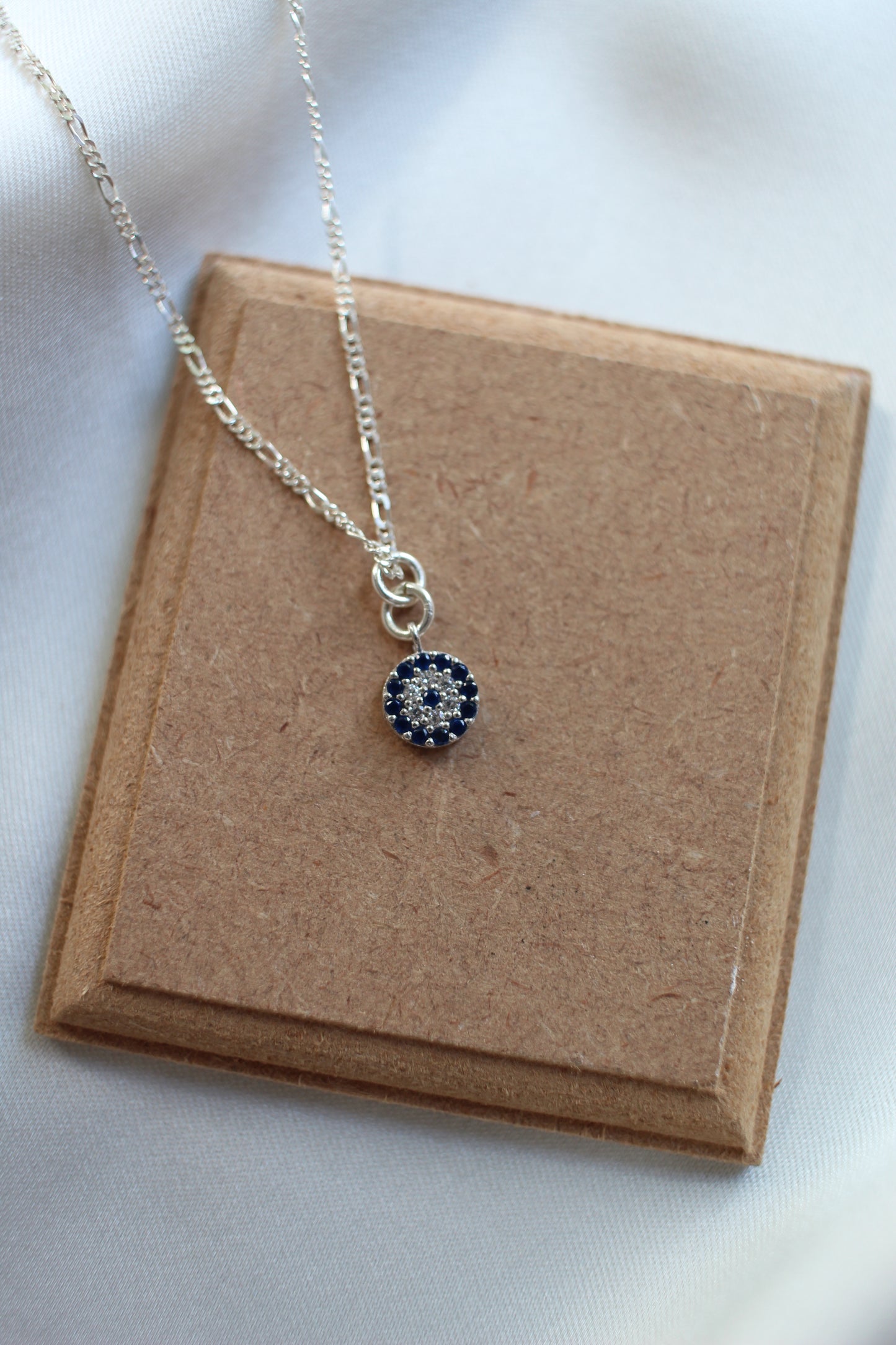 Dainty Evil Eye silver chain