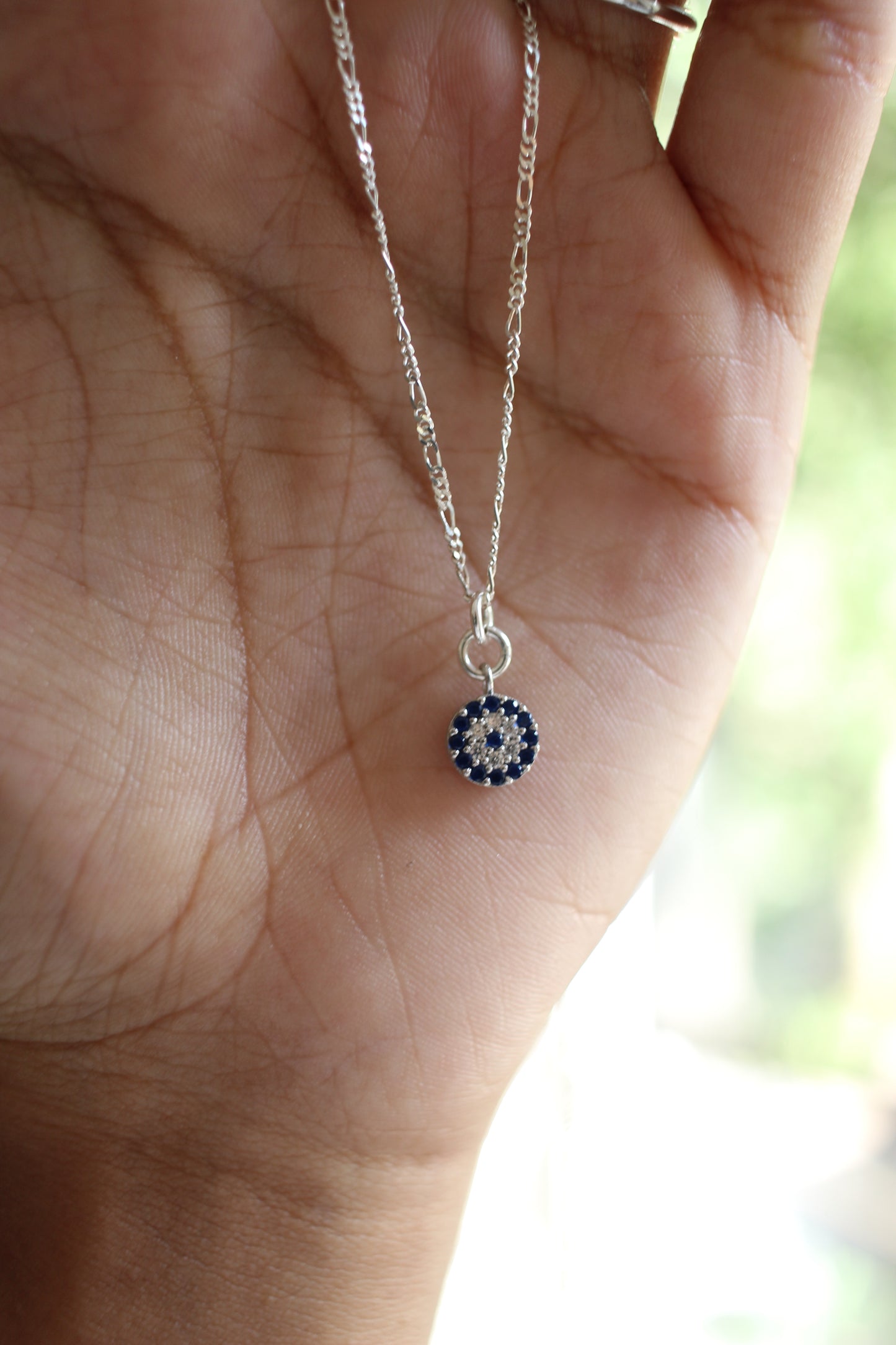 Dainty Evil Eye silver chain