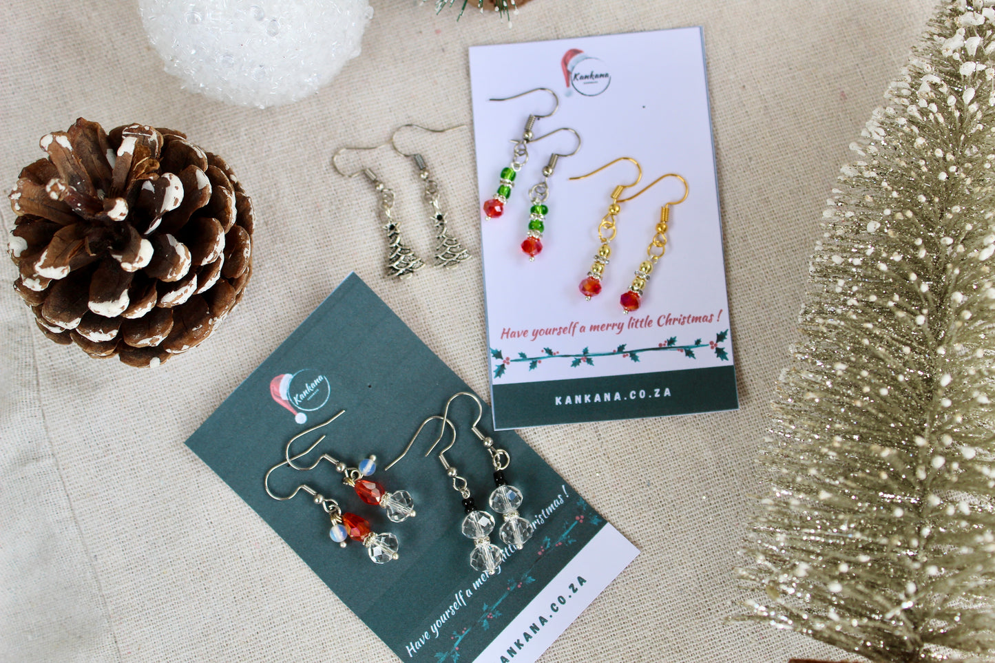 Beaded Christmas Earrings