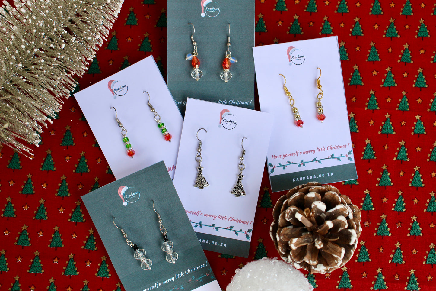 Beaded Christmas Earrings