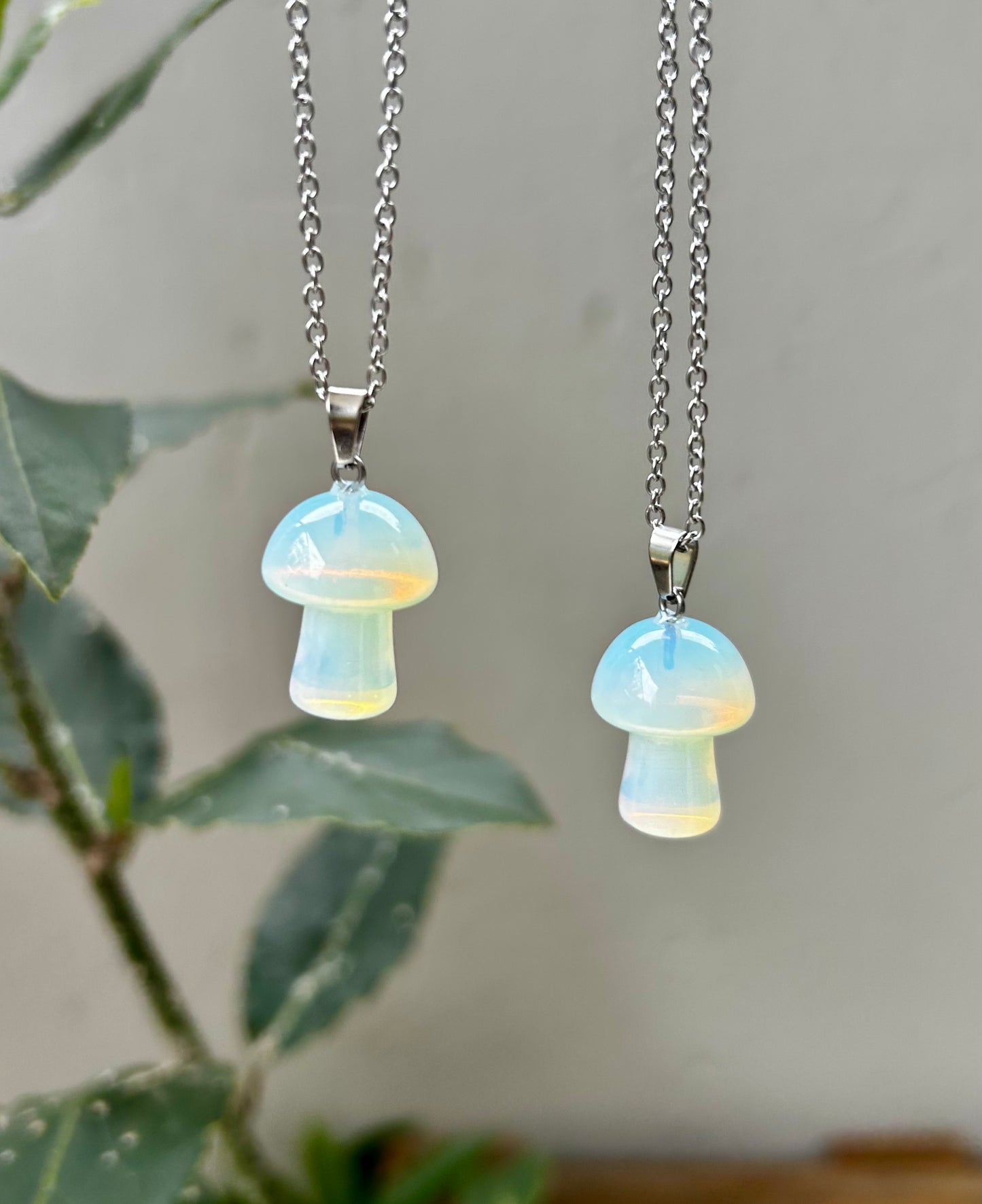 Moonstone mushroom pendant
