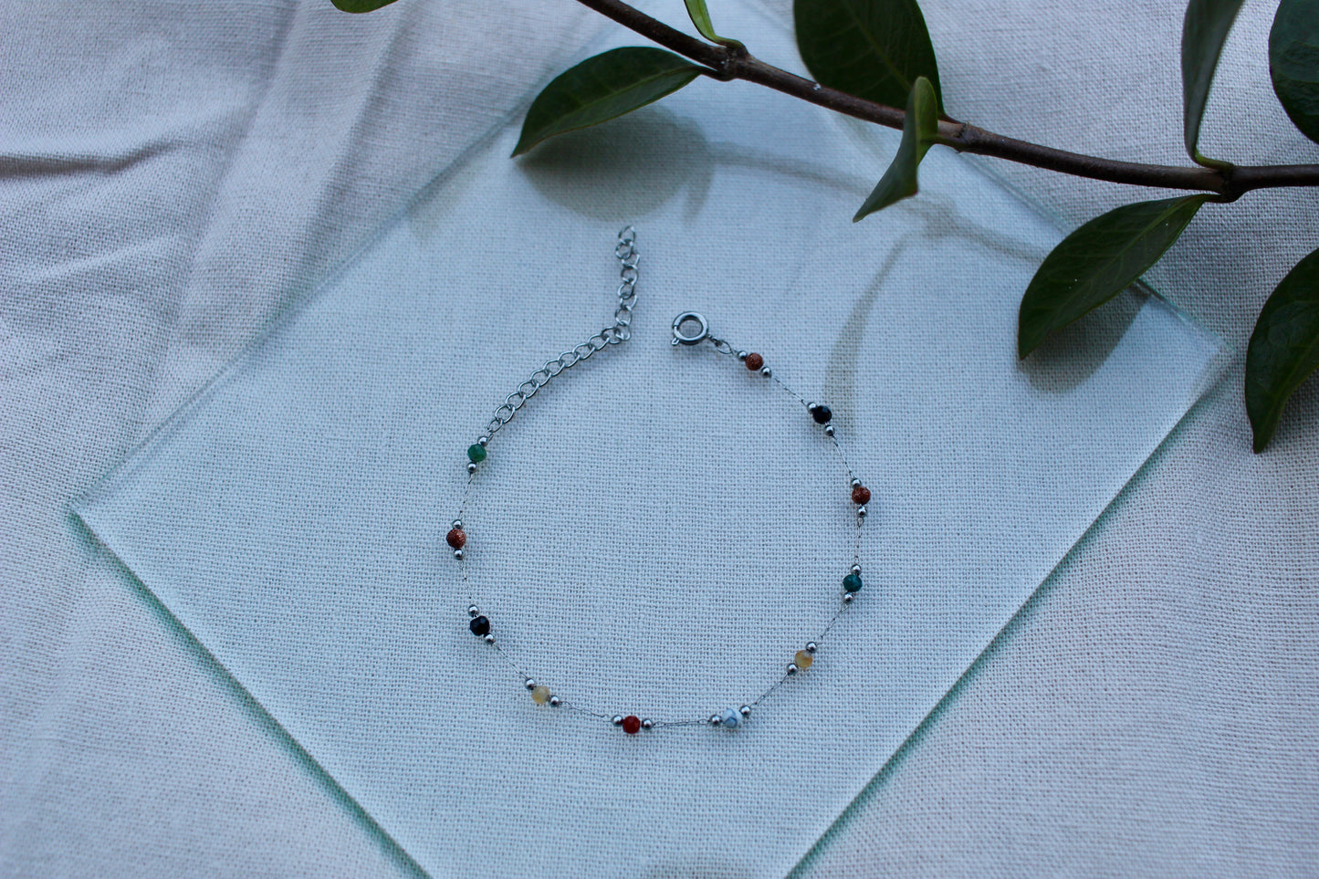 Delicate Gemstone & Crystal Chain Bracelets