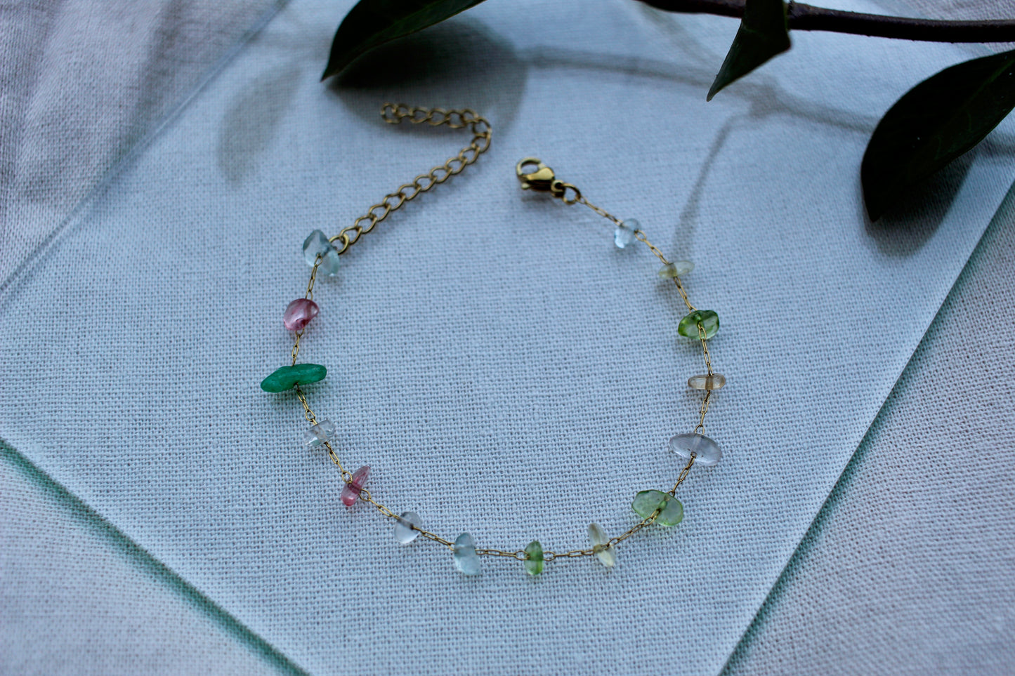 Delicate Gemstone & Crystal Chain Bracelets