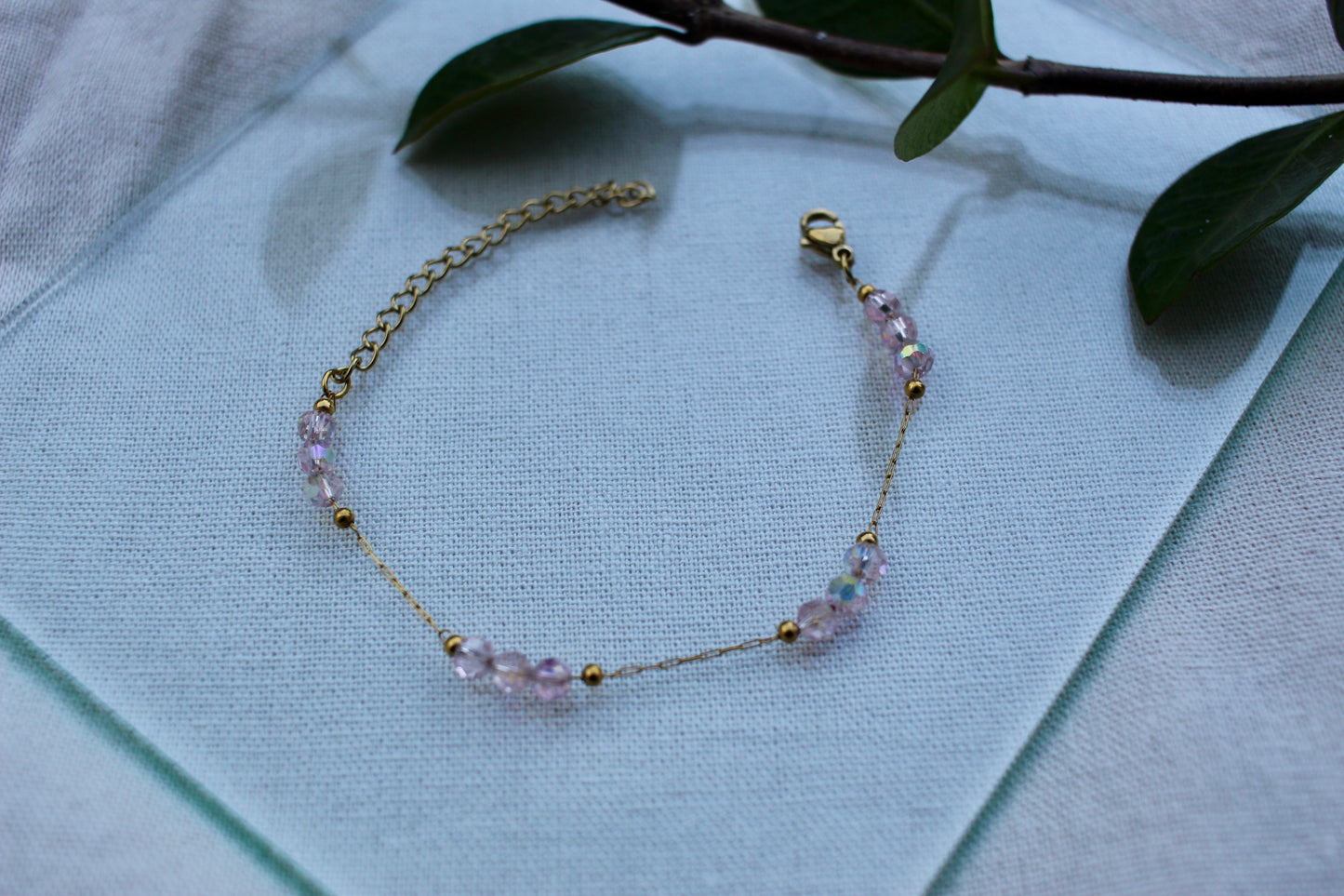 Delicate Gemstone & Crystal Chain Bracelets
