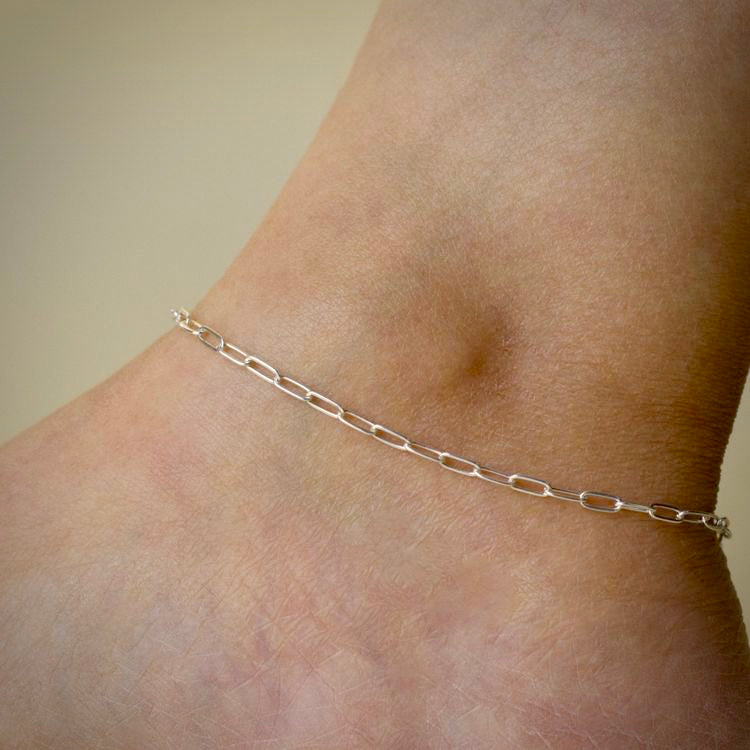 Paperclip chain Anklets