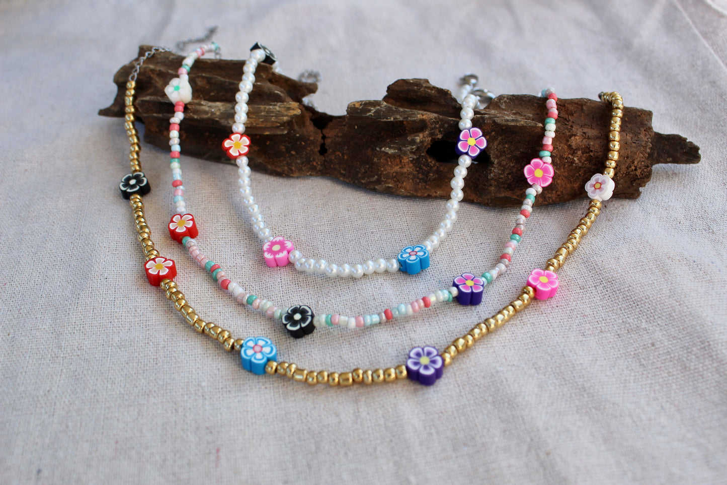 Beaded flower necklace