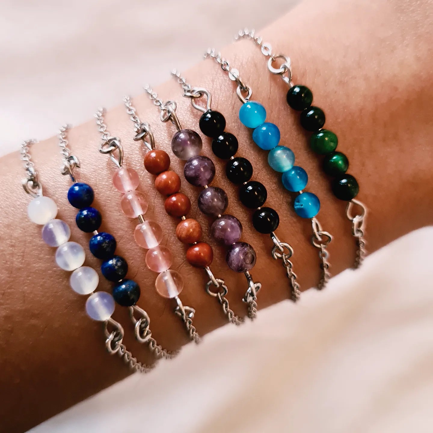 Gemstone Chain Bracelets